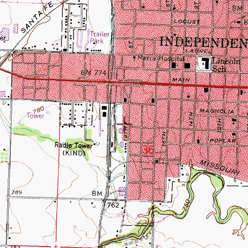 Topographic Map of Berean Christian Mission, KS