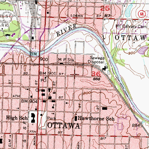 Topographic Map of Bethany Chapel Baptist Church, KS