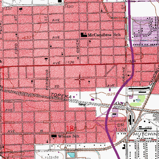 Topographic Map of Bethel African Methodist Episcopal Church, KS