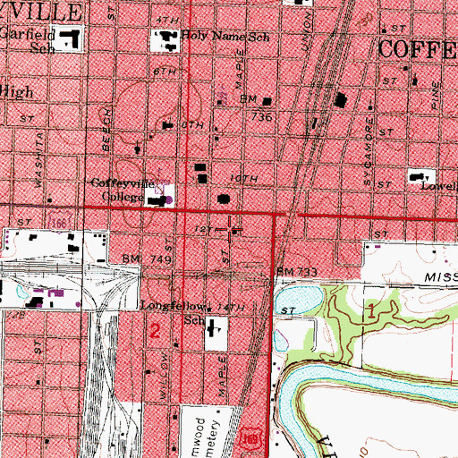 Topographic Map of Bethel African Methodist Episcopal Church, KS