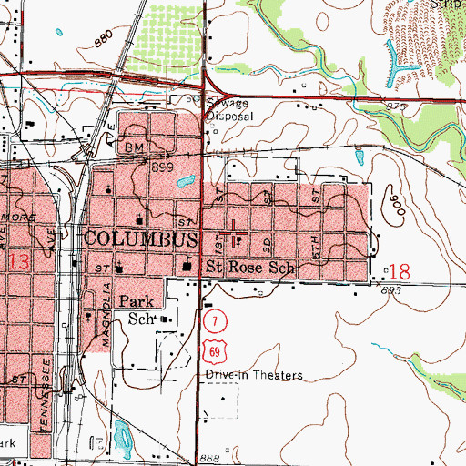 Topographic Map of Bethel Baptist Church, KS