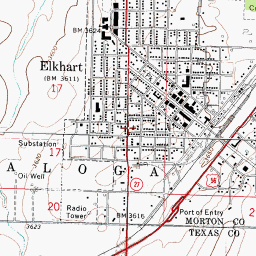 Topographic Map of Bible Baptist Church, KS