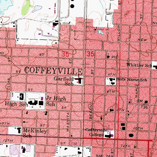 Topographic Map of Bible Baptist Church, KS