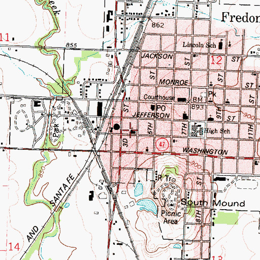 Topographic Map of Bible Baptist Church, KS
