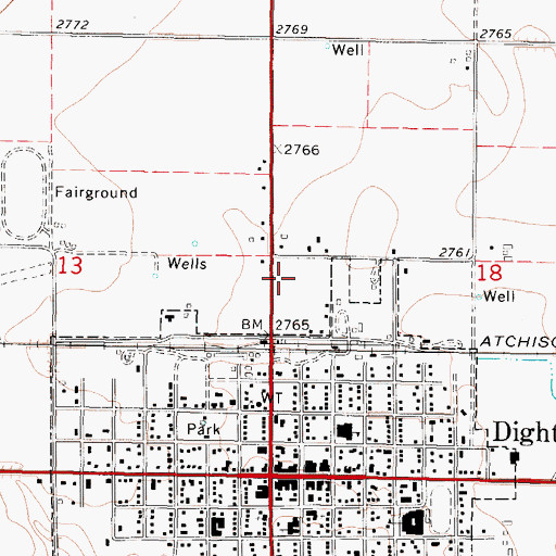 Topographic Map of Bible Fellowship Church, KS