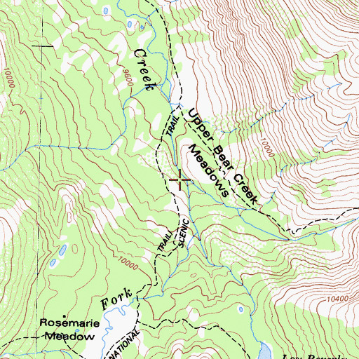 Topographic Map of West Fork Bear Creek, CA