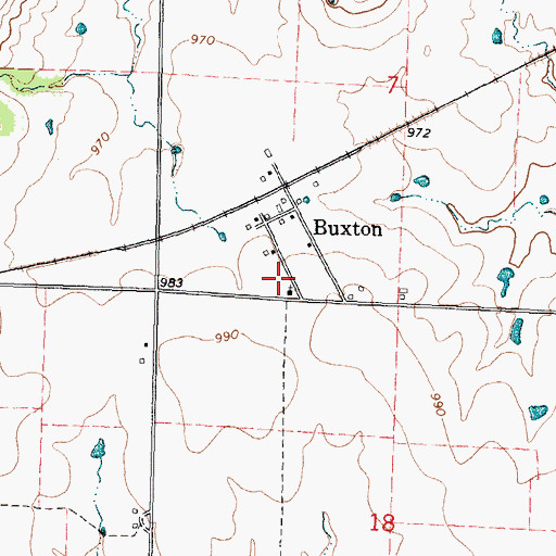 Topographic Map of Buxton Christian Church, KS