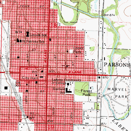 Topographic Map of Calvary Baptist Church, KS