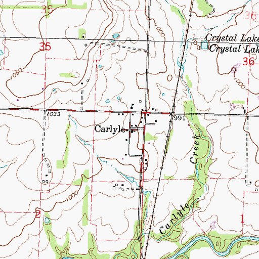 Topographic Map of Carlyle Presbyterian Church, KS