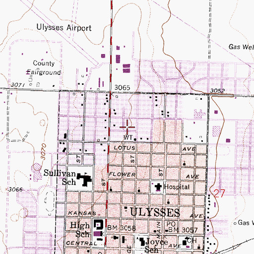 Topographic Map of Celebration Baptist Church, KS