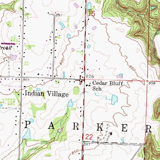 Topographic Map of Central Baptist Church, KS