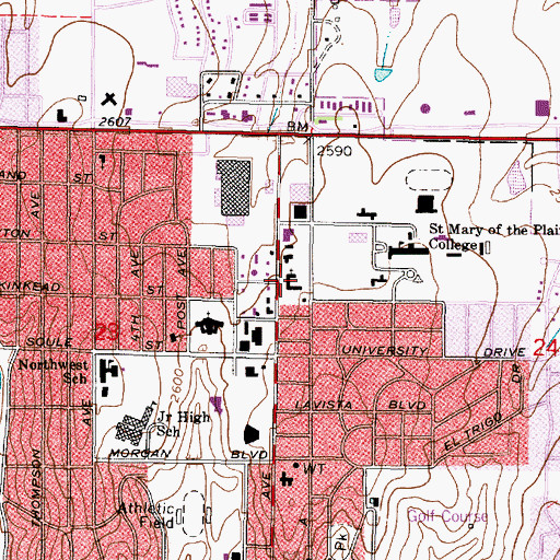 Topographic Map of Church of Christ, KS