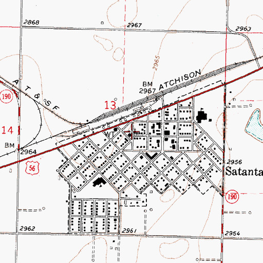 Topographic Map of Church of Christ, KS