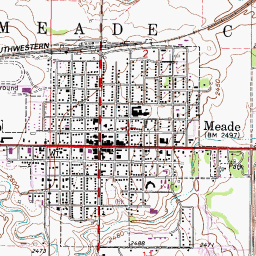 Topographic Map of Church of Christ, KS