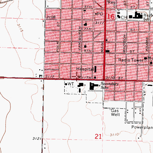 Topographic Map of Church of Christ, KS