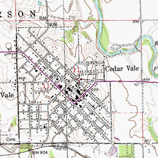 Topographic Map of Church of Christ, KS
