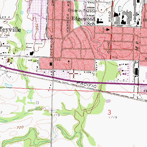 Topographic Map of Church of Christ, KS
