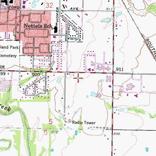 Topographic Map of Church of Christ, KS