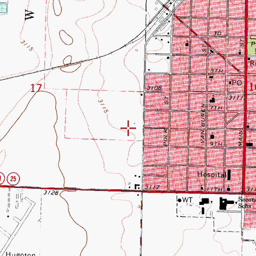 Topographic Map of Church of God, KS