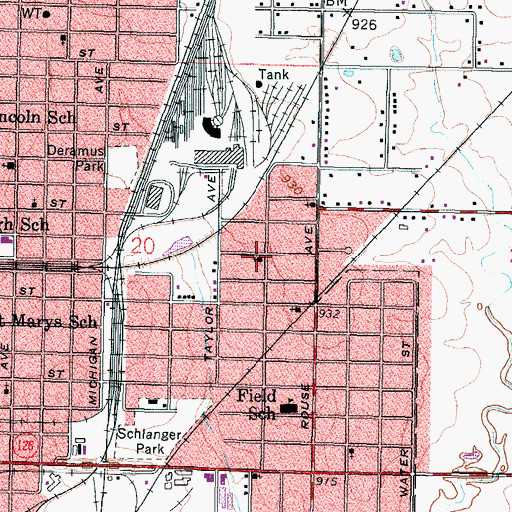 Topographic Map of Church of God, KS