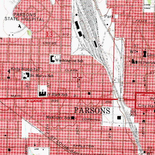 Topographic Map of Church of God, KS