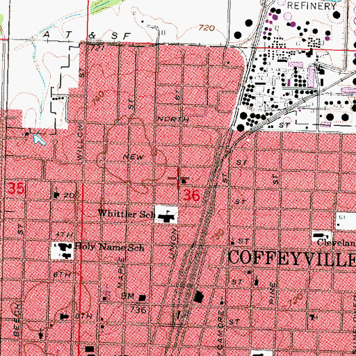 Topographic Map of Church of God in Christ, KS
