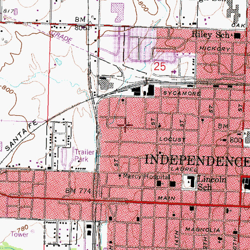 Topographic Map of Church of God in Christ, KS
