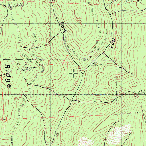 Topographic Map of West Fork Carr Creek, CA