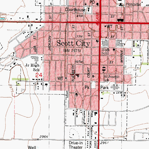 Topographic Map of Church of the Nazarene, KS