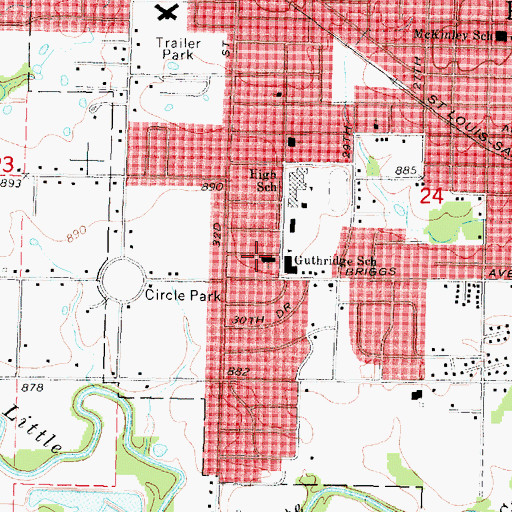 Topographic Map of Church of the Nazarene, KS