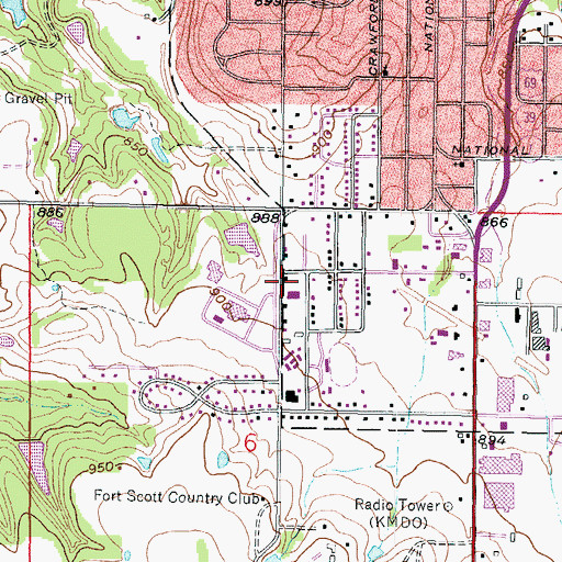 Topographic Map of Community Christian Church, KS