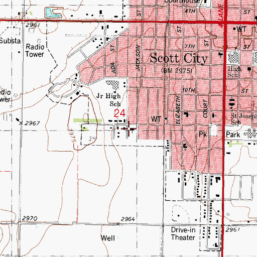 Topographic Map of Community Christian Church, KS