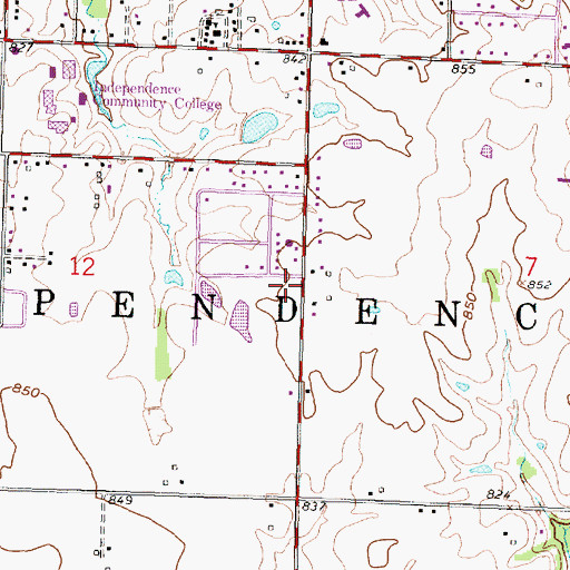 Topographic Map of Community Christian Church, KS