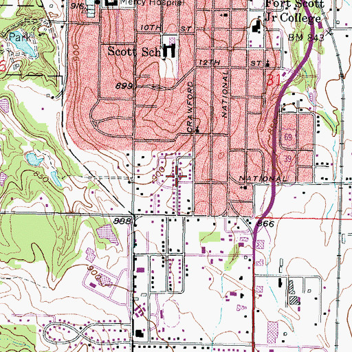 Topographic Map of Community of Christ, KS