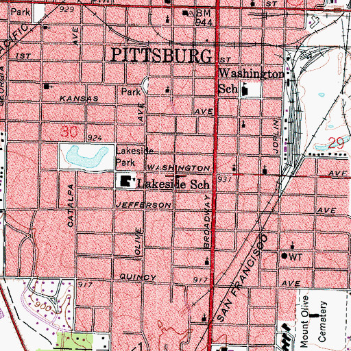 Topographic Map of Community of Christ, KS