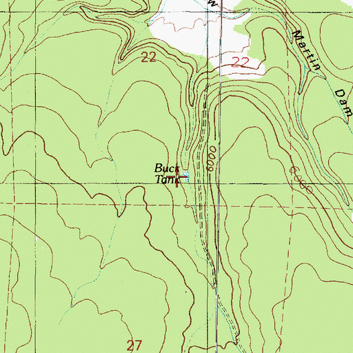Topographic Map of Buck Tank, AZ