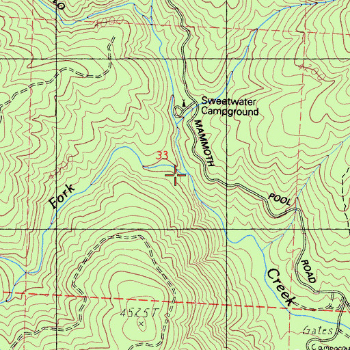 Topographic Map of West Fork Chiquito Creek, CA