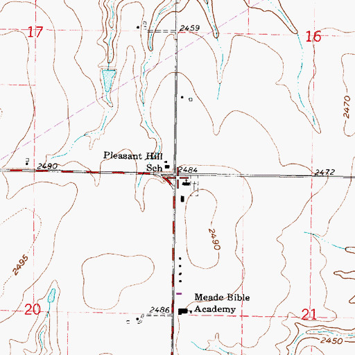 Topographic Map of Countryside Bible Church, KS