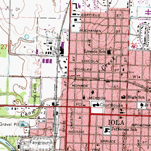 Topographic Map of Covenant of Faith Christian Center, KS
