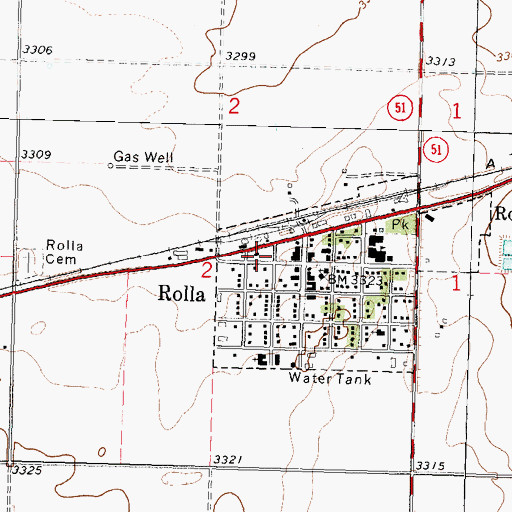 Topographic Map of Emmanuel Baptist Church, KS