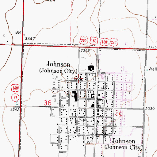 Topographic Map of Faith Baptist Church, KS