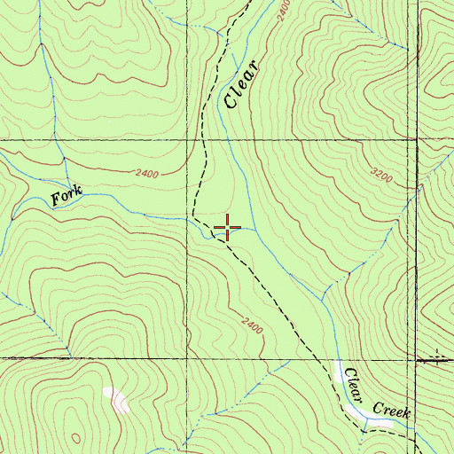 Topographic Map of West Fork Clear Creek, CA