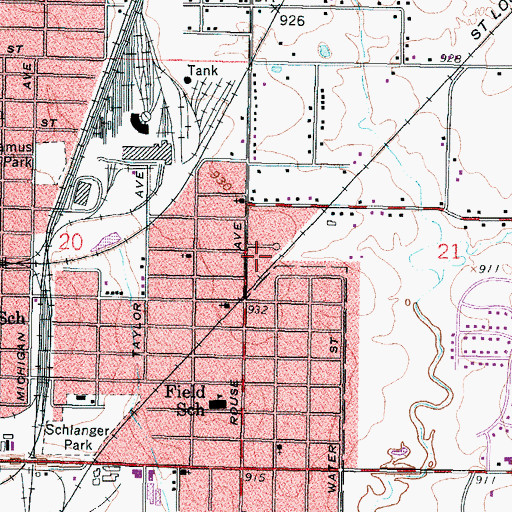 Topographic Map of Family Life Assembly of God Church, KS
