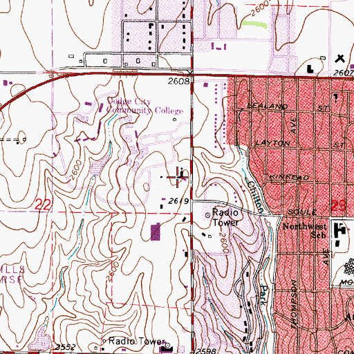 Topographic Map of First Assembly of God Church, KS