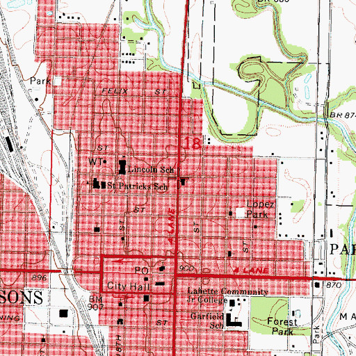 Topographic Map of First Assembly of God Church, KS
