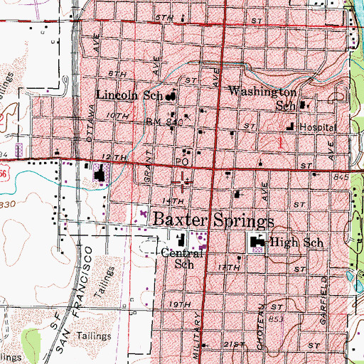 Topographic Map of First Assembly of God Church, KS