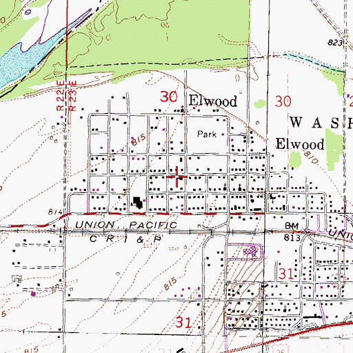 Topographic Map of First Baptist Church, KS