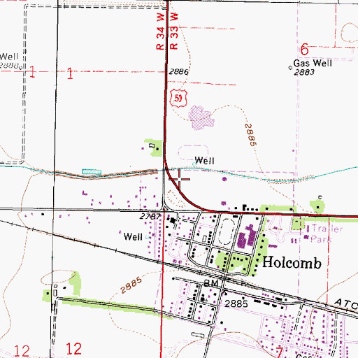 Topographic Map of First Baptist Church, KS
