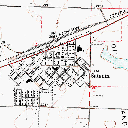 Topographic Map of First Baptist Church, KS