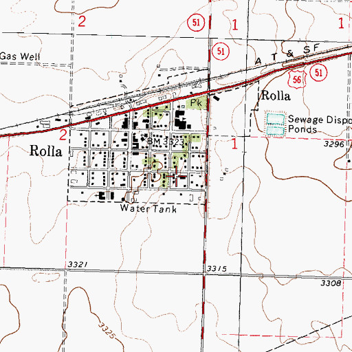 Topographic Map of First Baptist Church, KS